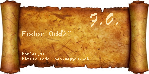 Fodor Odó névjegykártya